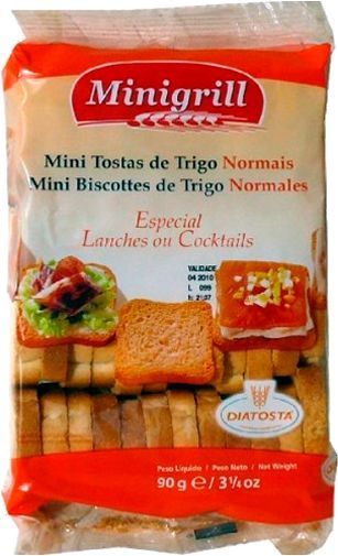 Тости пшеничні Diatosta - Industria Alimentar S.A. Minigrill 90 г (5601560111189)
