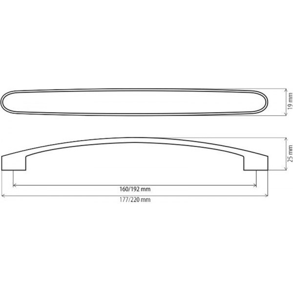 Меблева ручка DUU 71 G2 192 мм хром DC 66526