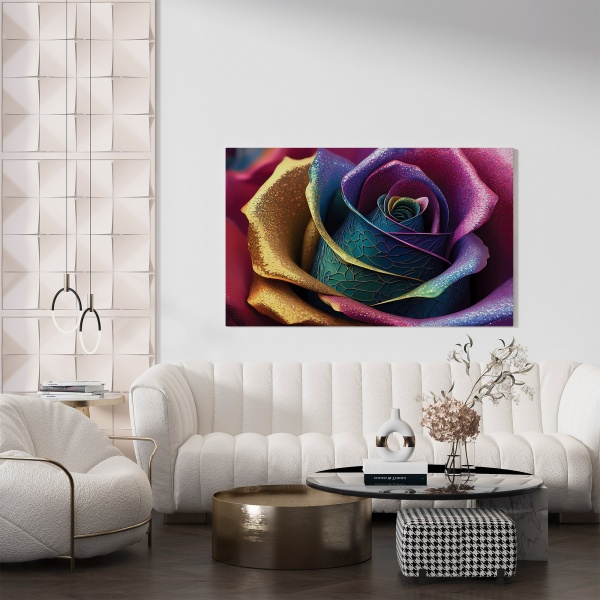 Картина на холсте Разноцветная роза 80x110 см WS Holst 2205380173 