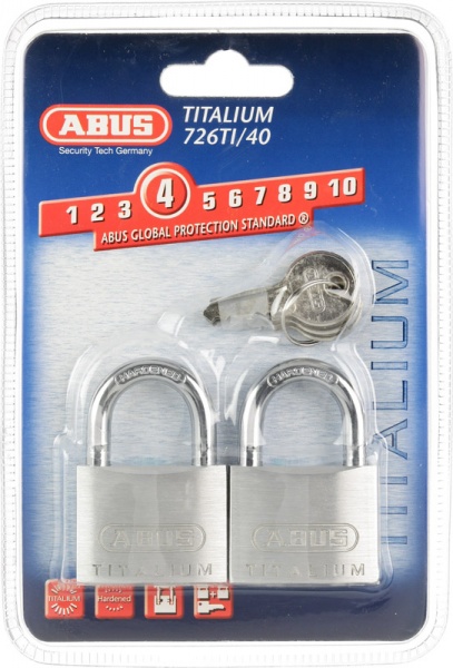 Замок навісний Abus 726TI/40 Twins 2240633189019 відкритий (амбарний) 