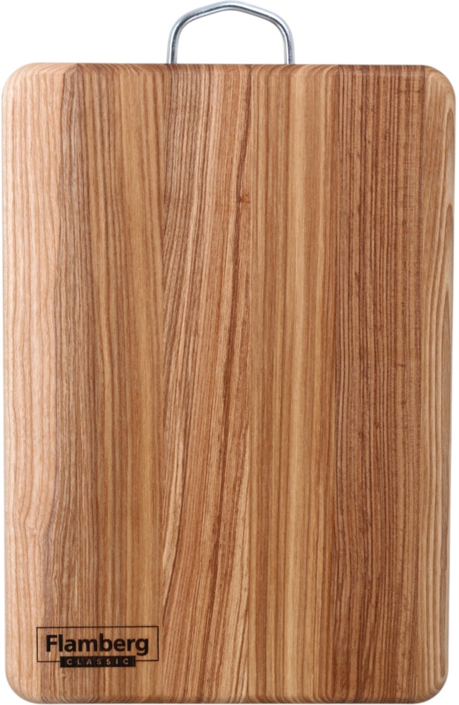Доска кухонная Flamberg прямоугольная с металлической ручкой 33х23x1,6 см ясень
