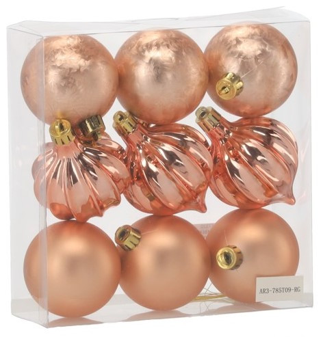 Набор елочных шаров Тайм Еко микс d 6 мм 9 шт./уп.