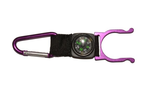 Карабин алюминиевый с компасом 57х5 мм