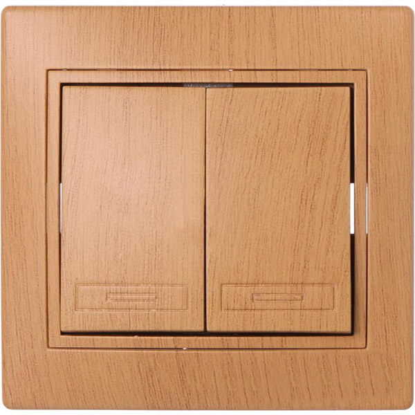 Вимикач двоклавішний Lezard Mira без підсвітки 220В дуб матовий 701-5151-101