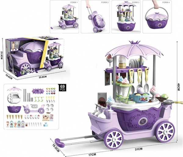 Игровой набор Shantou Корзина Вагончик с мороженым 4 в 1 OTG0921087