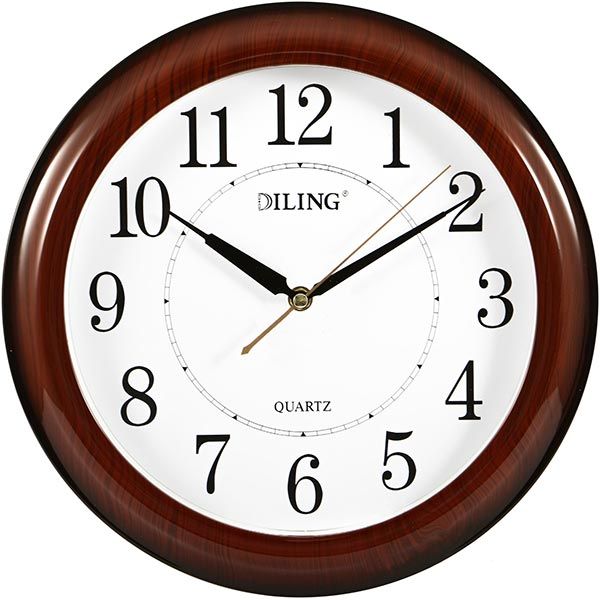 Часы настенные Diling черные цифры 33 см
