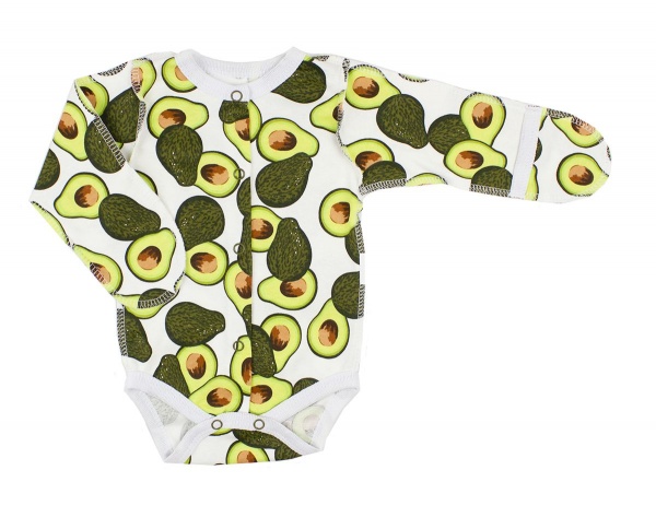Боді унісекс Маленькие люди Авокадо р.62 білий із малюнком 