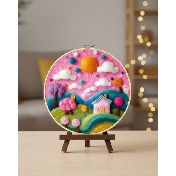 Набор для валяния картины из шерсти Мир розовых мечтаний Brushme