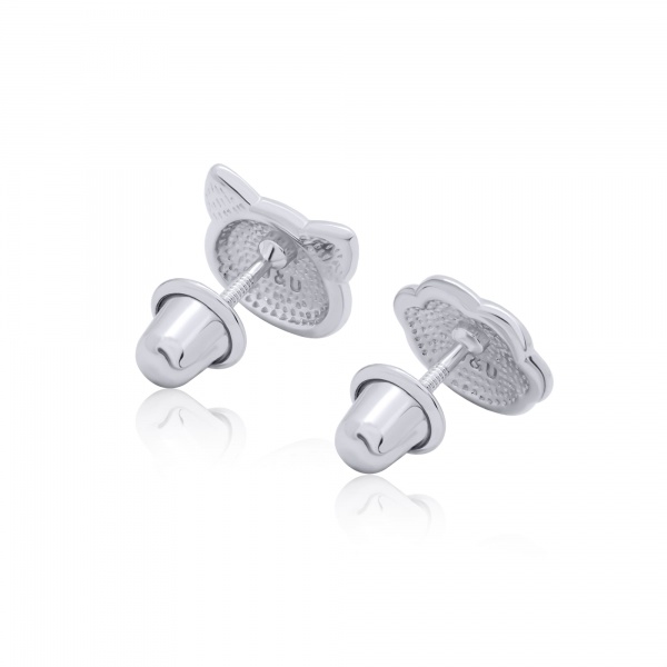 Серьги-пусеты UMa&UMi Котик с лапкой черный