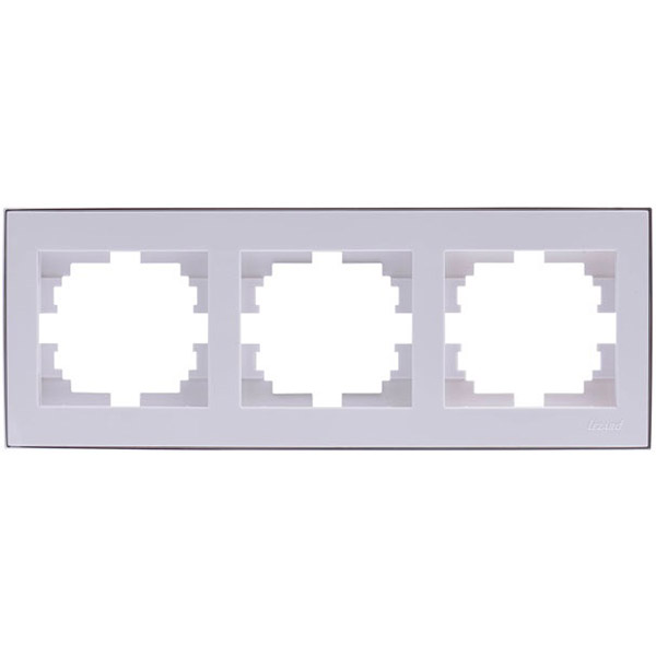 Рамка трехместная Lezard Rain горизонтальная белый с хромированной вставкой 703-0225-148