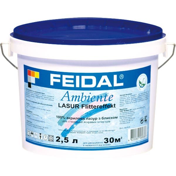 Лазур Feidal Ambiente Wandlasur Flittereffekt прозорий 2,5 л