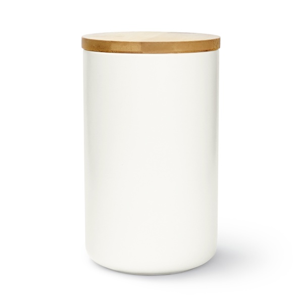 Банка для продуктів MVM My Home 1000 мл біла KP-13 L WHITE/WOOD