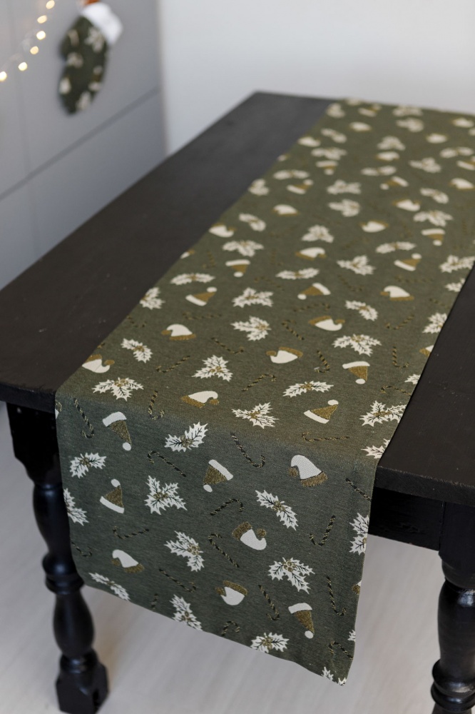 Дорожка (раннер) Шапочки на зеленом 40x140 см Прованс