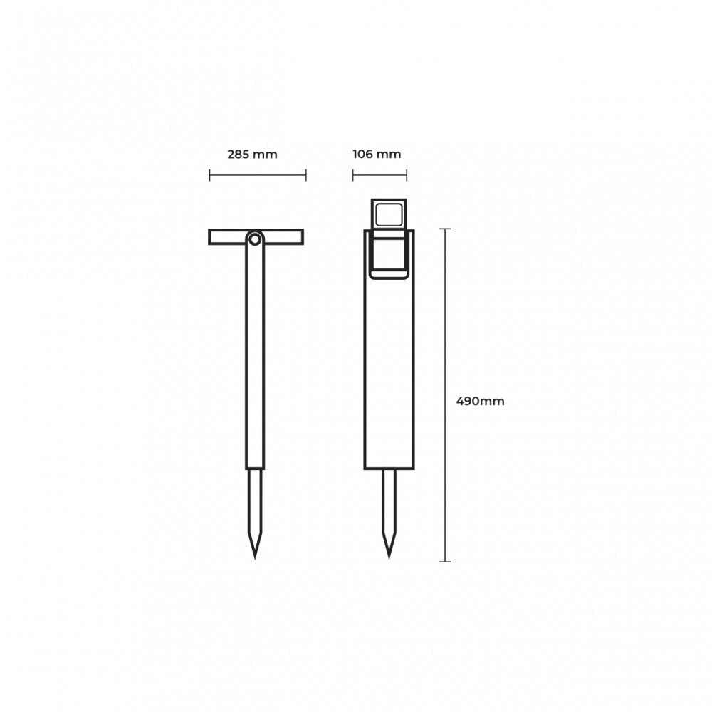 Світильник на сонячній батареї Eurolamp 2 Вт IP54 чорний LED-2W/6500K(S2)