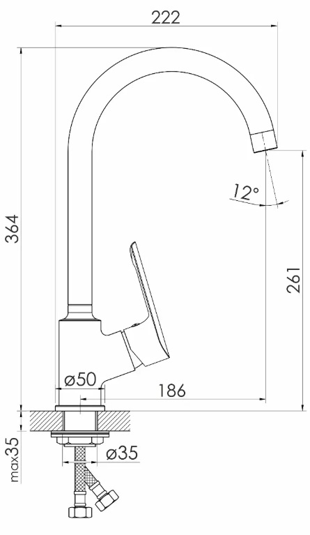 Змішувач для кухні Imprese BLANICE, чорний матовий