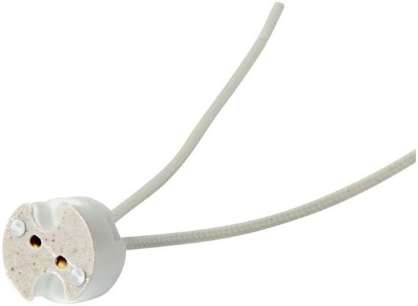 Патрон электрический G5,3  E.next с проводом 12 см керамика белый s9100012