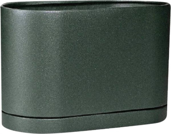 Горщик керамічний Larsan з піддоном вискоий овальний 5 л оливковий 