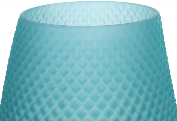 Ваза стеклянная Matt 25 см голубая 