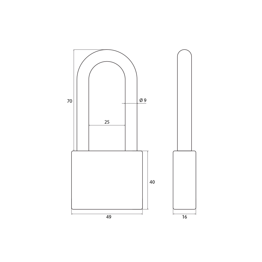 Замок навісний Comit 50 мм нержавіюча сталь 71067 відкритий (амбарний)