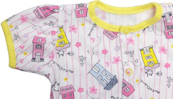 Боди Маленькие люди 204-111 (КУЛ) р.56 белый с рисунком 