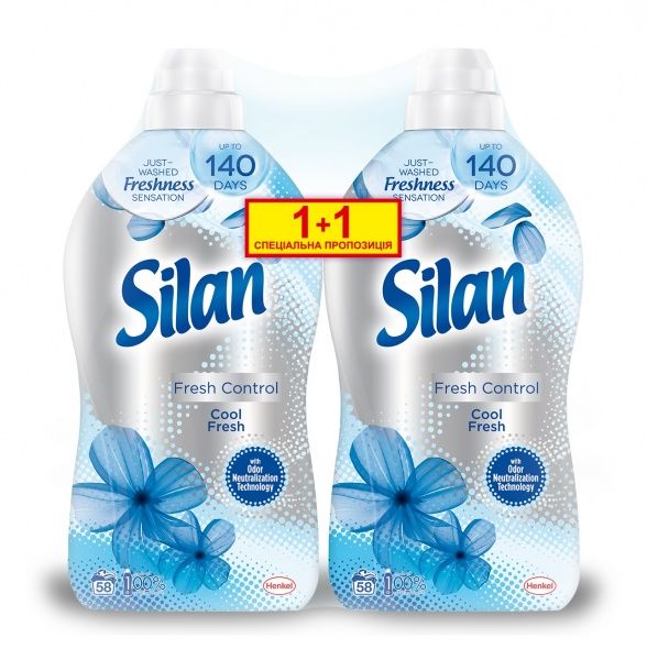 Кондиционер для белья Silan Фреш Контрол Прохладная Свежесть (1,45 л + 1,45 л)