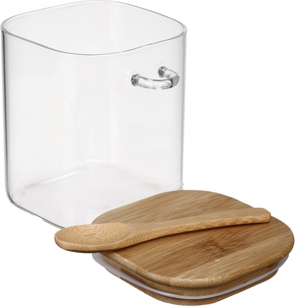 Ємність для зберігання з бамбуковою кришкою та ложкою 800 мл S&T