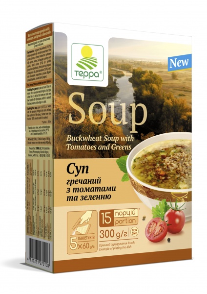 Суп-гарнир ТЕРРА гречневый с томатами и зеленью 