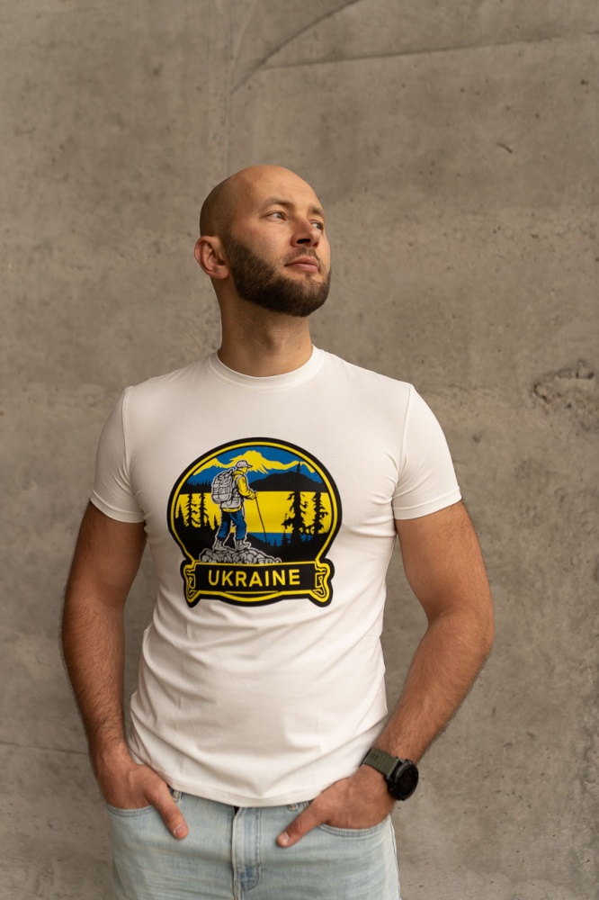 Футболка LOGOS-Tac з нанесенням Ukraine travel 04-09-00-0061 р.4XL молочний