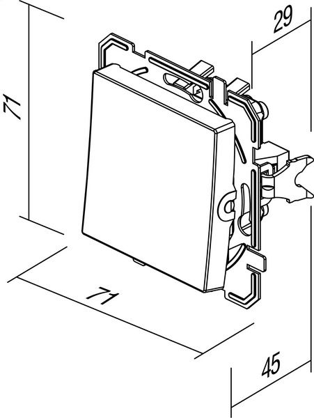 Вимикач прохідний одноклавішний TEM Logiq без підсвітки титан SQ60TIXO-U