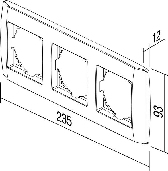 Рамка трехместная TEM Logiq универсальная титан OQ30TI-U