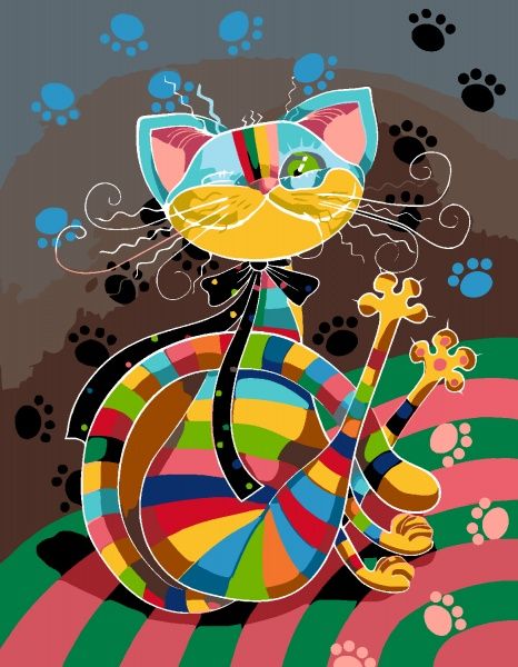 Картина по номерам Загадочный кот 35х45 см Rosa Start 