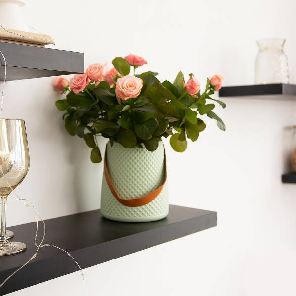 Ваза пластиковая MVM DH-FLOWERS-10 OLIVE 17,5 см 