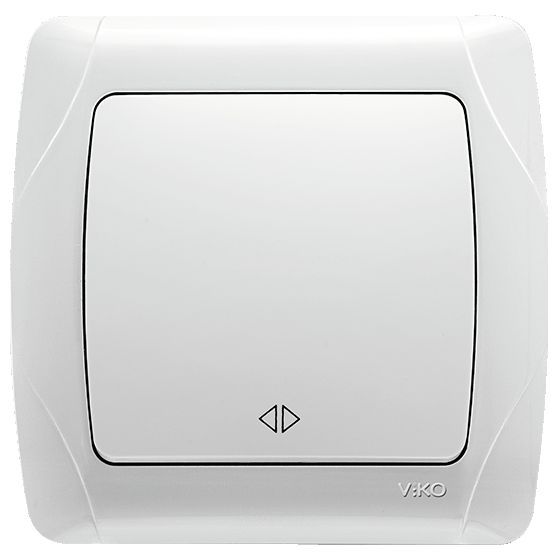 Вимикач реверсивний одноклавішний Viko Carmen без підсвітки білий 90561031