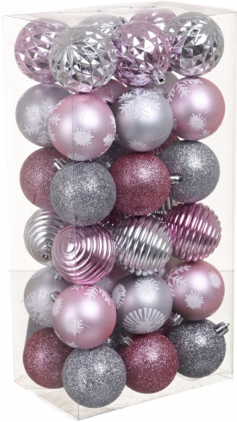 Набор елочных шаров в ассортименте (T21-18) d 60 мм 36 шт./уп.