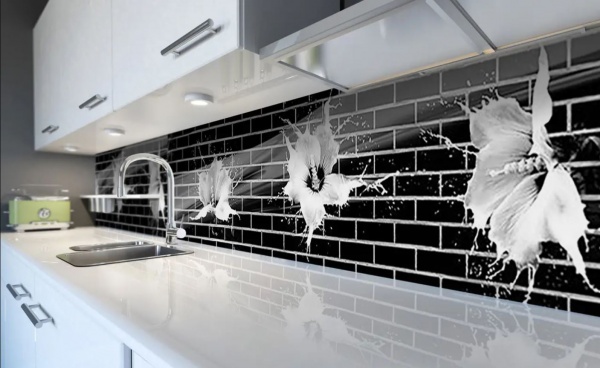 Наклейка на кухонный фартук Zatarga Черные кирпичи Z181316 65x250 см