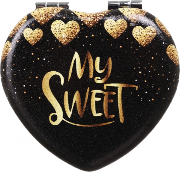 Зеркало карманное косметическое Лідер Канц Сердце фигурное 4 варианта в ассортименте 