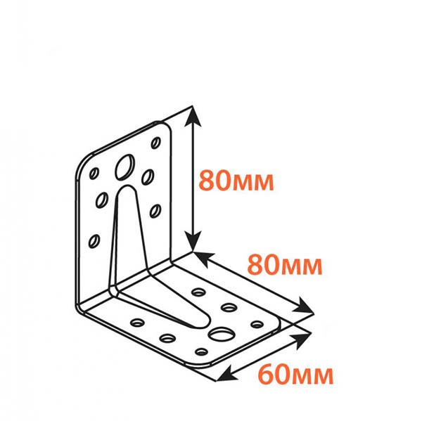 Уголок перфорированный Kolchuga равносторонний 80x80x60 мм 2,5 мм