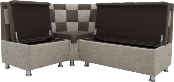 Уголок кухонный Кедр Лайт шахматка коричневый бежевый