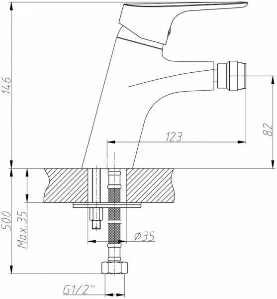 Смеситель для биде Mixxen Блис MXH1051
