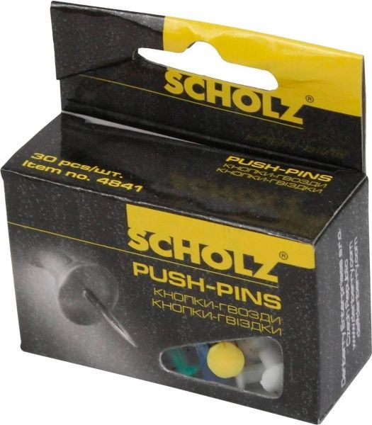 Кнопки-цвяшки SCHOLZ 30 шт кольорові в асортименті 4841 SOZ 
