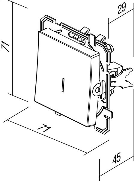 Вимикач одноклавішний TEM Logiq з підсвіткою 10 А 230В титан SQ10TIINXO-U