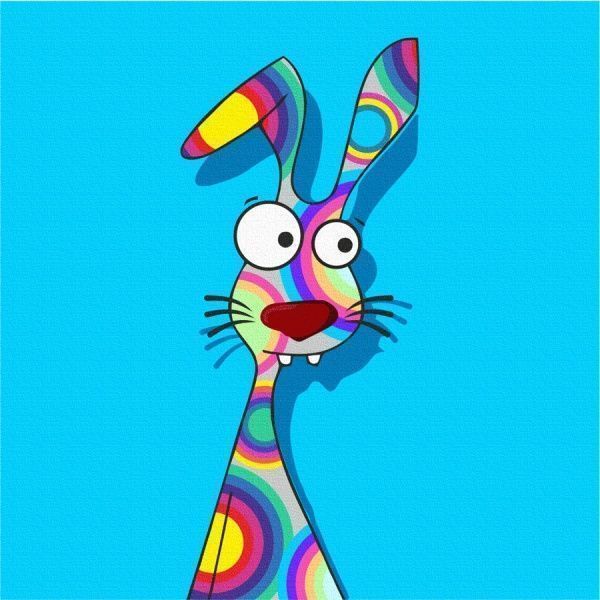 Холст на картоне с контуром Яркие животные 3 20х20 см Rosa Start 