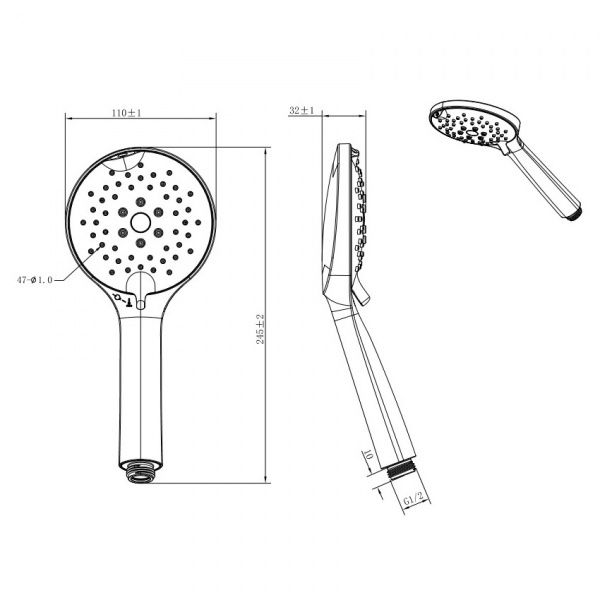 Ручной душ Koller Pool SH0534 (5 режимов) 