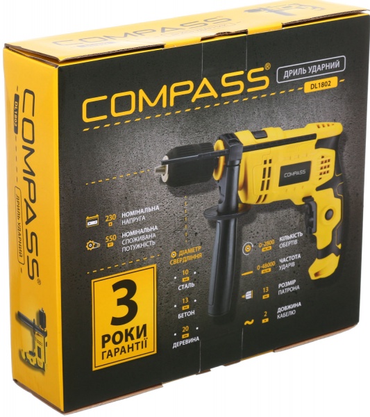 Дрель ударная Compass DL1802