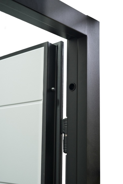 Двері вхідні Міністерство дверей КС (квартира) дуб грифель / пломбір горизонт 2050х860 мм праві