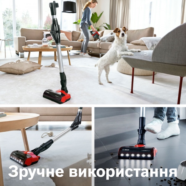 Пилосос акумуляторний Bosch Unlimited 7 BBS711ANM red 