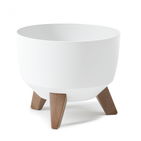 Кашпо пластикове Ламела Рома 240 круглий 7 л білий (ROMA 240) 