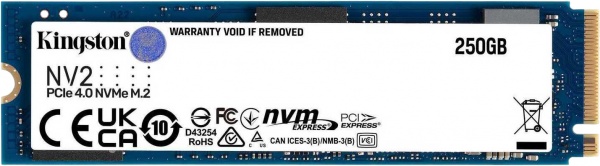 SSD-накопитель Kingston 250GB M.2 PCI Express 4.0 x4 3D NAND (SNV2S/250G) 