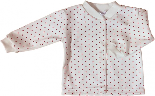 Кофта для девочки Моя планета красный горошек р.62 белый с принтом 