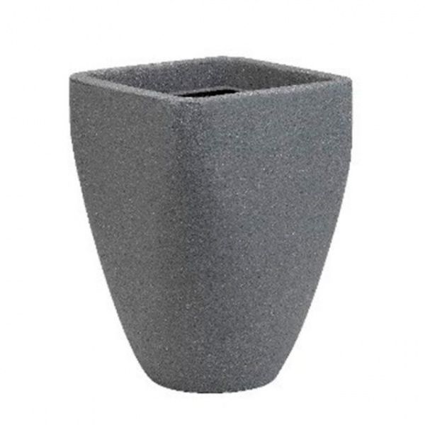 Горшок пластиковый Элеганс высокий 33х33х47 см квадратный 38л серый 